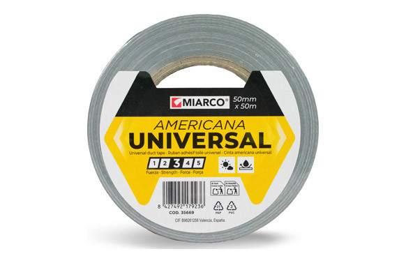 CINTA AMERICANA UNIVERSAL 50 M X 50 MM PLATA