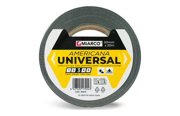 CINTA AMERICANA UNIVERSAL 50 M X 50 MM NEGRO