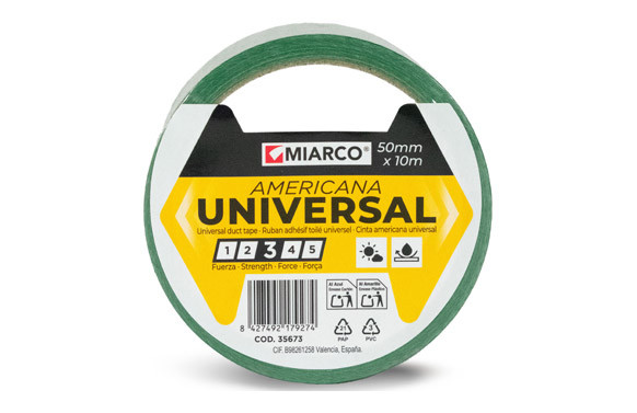 CINTA AMERICANA UNIVERSAL 10 M X 50 MM VERDE