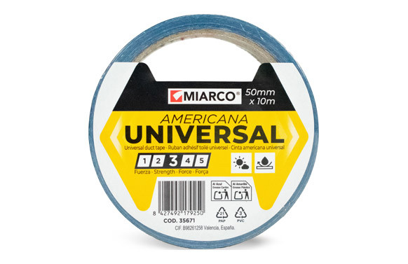 CINTA AMERICANA UNIVERSAL 10 M X 50 MM AZUL