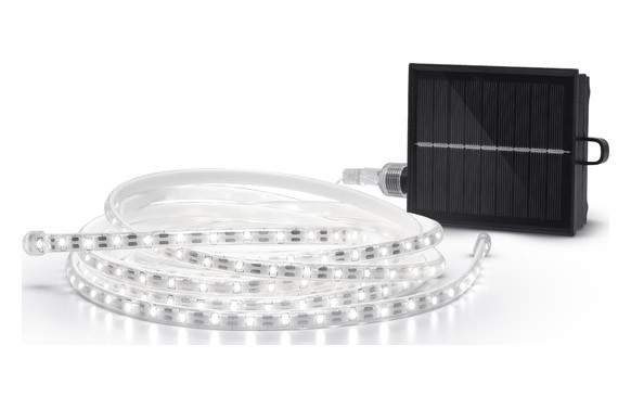 TIRA LED CON PLACA SOLAR URIEL​ 7 METROS 50 LM 3000K CARGA HIBRIDA USB C