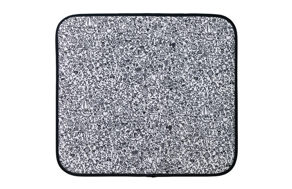 TAPETE ESCURRIDOR MICROFIBRA XL 45 X 60 CM BLANCO/NEGRO