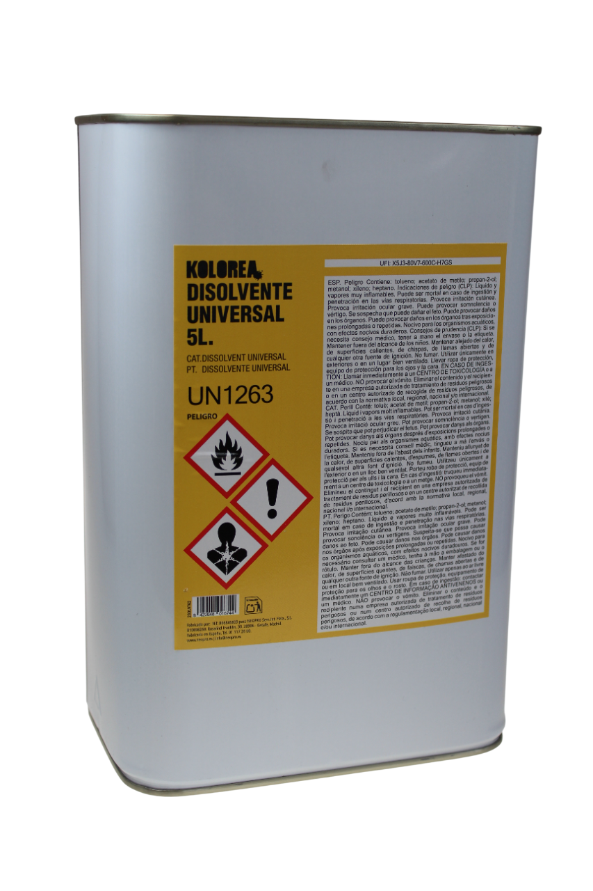 DISOLVENTE UNIVERSAL ENVASE METALICO 5 L