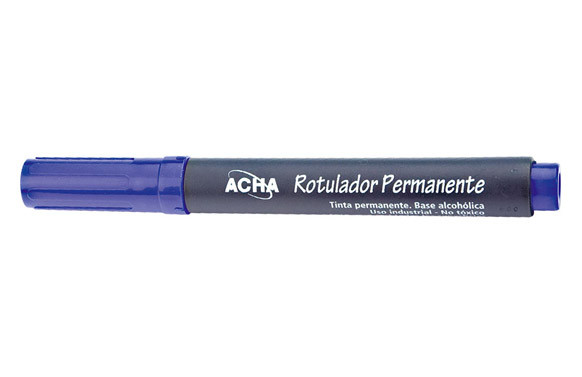 ROTULADOR PERMANENTE PUNTA FINA AZUL CAJA 10 UDS