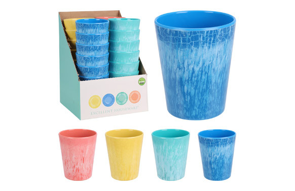 VASO  MELAMINA SURTIDO  (EXPOSITOR) 35CL COLORS