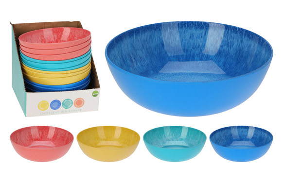 ENSALADERA MELAMINA SURTIDO  (EXPOSITOR) 22CM 1680ML-COLORS