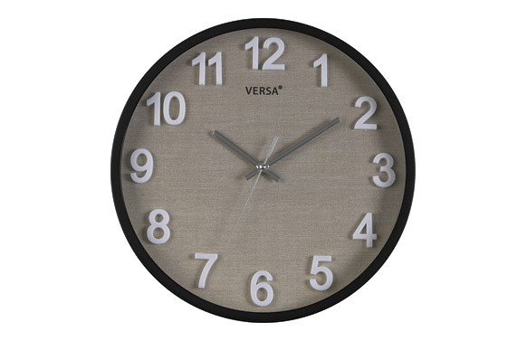 RELOJ PARED REDONDO VESTA NEGRO 30CM