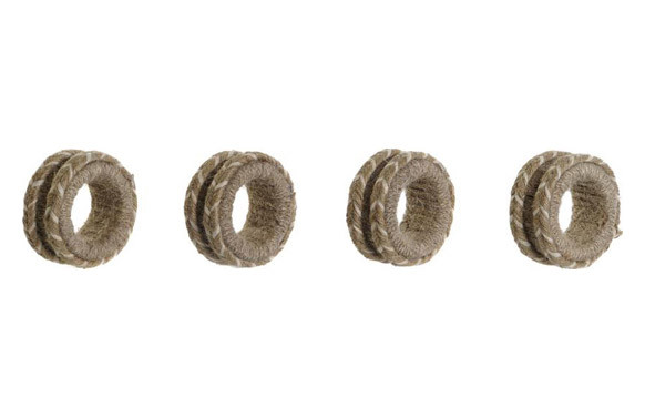 SERVILLETERO YUTE MANGO NATURAL SET 4UDS 6X3X6CM