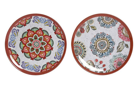 PLATO POSTRE MELAMINA 2 MANDALA 2 SURTIDOS 20,2X20,2X0,5CM