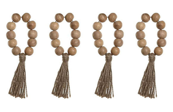 SERVILLETERO MACRAME ACACIA BOLAS SET 4UDS 7,5X2X7,5CM