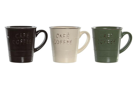 TAZA GRES COFFEE RELIEVE 3UDS SURTIDO 10X8X8,2 220ML