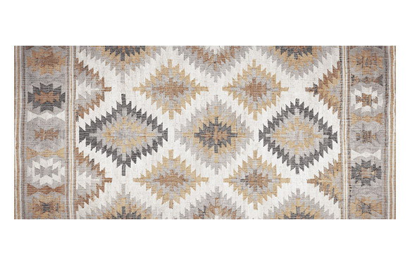 ALFOMBRA VINILICA ESTAMPADA KILIM GRISES 50X110CM