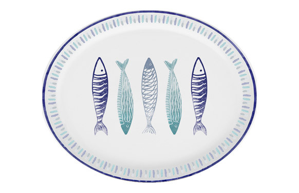 BANDEJA OVAL STONEWARE 30,5CM SARDINAS