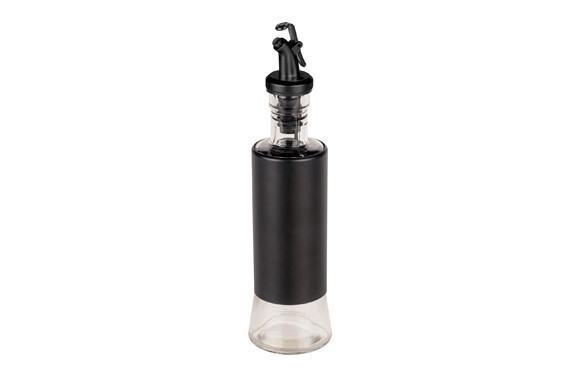 ACEITERA VIDRIO/ACERO INOX BOGA NEGRA D.6CMX25CM