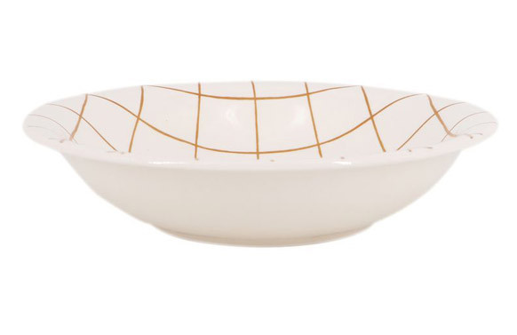 PLATO HONDO CUADROS AMARILLO 20,5CM