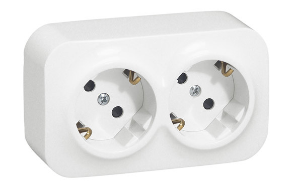 BASE SHUKO DOBLE SUPERFICIE 16A BLANCO IP21 FORIX
