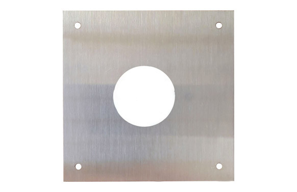 PLACA CERRADURA BOCA R-28 80X80MM INOX SATINADO