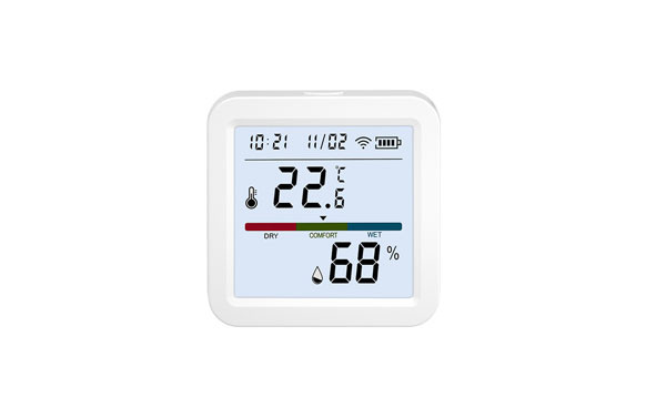 SENSOR WIFI DE TEMPERATURA Y HUMEDAD ENERGEEKS CON PANTALLA SOBREMESA O PARED