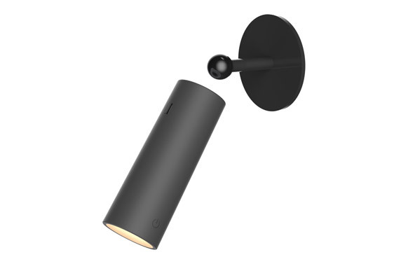 LAMPARA PARED INTERIOR CILINDRICA INALAMBRICO NEGRA ROLL 4 300LM 3000K IP20