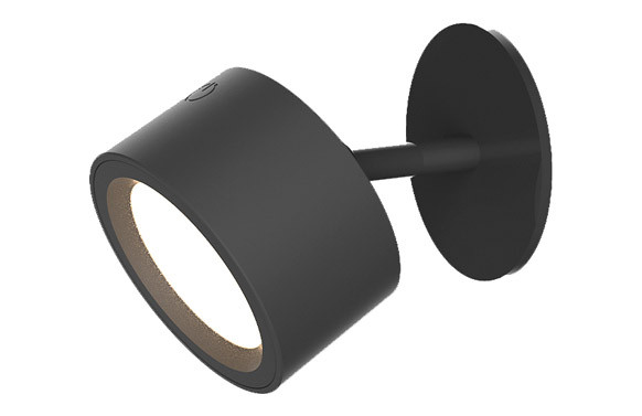 LAMPARA PARED INTERIOR REDONDA INALAMBRICO  NEGRA ROLL 8 300LM 3000K IP20