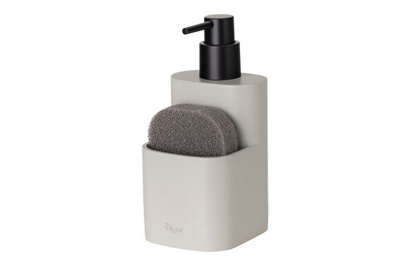 DOSIFICADOR JABON COCINA CON ESTROPAJO POCKET BEIGE