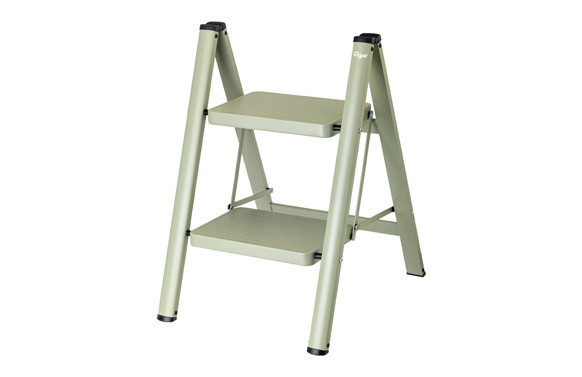 TABURETE ESCALERA ACERO 2 PELDAÑOS VERDE