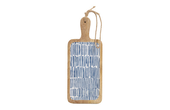 TABLA DE SERVIR CON MANGO DECO AZUL