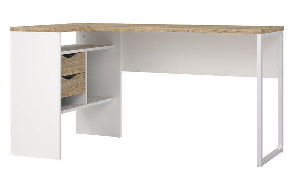 MESA ESTUDIO ESQUINERO C/CAJONES 145,1X81X76,8 CM VELETA ROBLE