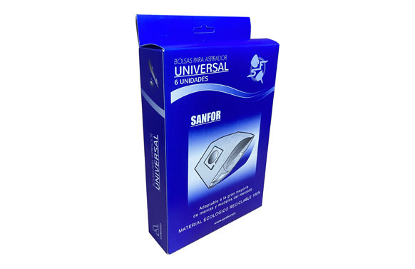 BOLSA ASPIRADOR UNIVERSAL PAPEL ECOLOGICO DE DOBLE CAPA 6 UNIDADES