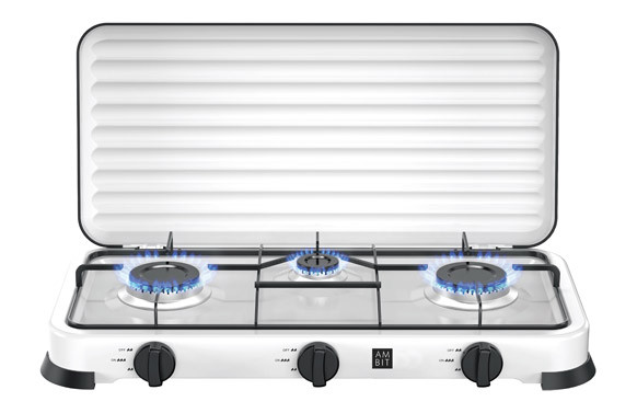 COCINA CAMPING GAS CON TAPA 3 FUEGOS