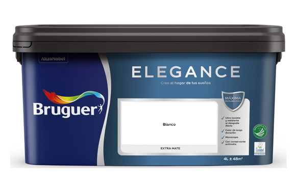 PINTURA PLASTICA INTERIOR MONOCAPA ELEGANCE MATE 4 L NEUTROS ATEMPORALES BLANCO