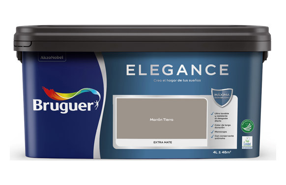 PINTURA PLASTICA INTERIOR MONOCAPA ELEGANCE MATE 4 L NEUTROS ATEMPORALES MARRON TIERRA