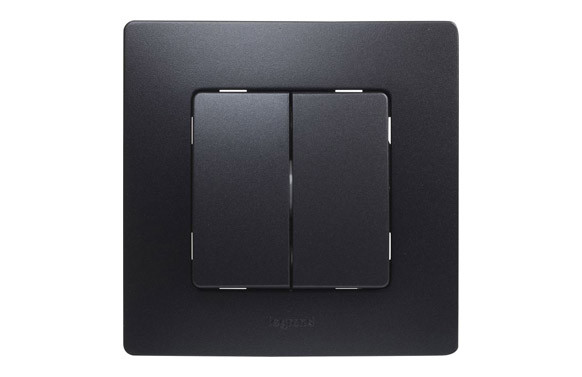 CONMUTADOR DOBLE NEGRO SERIE NILOE