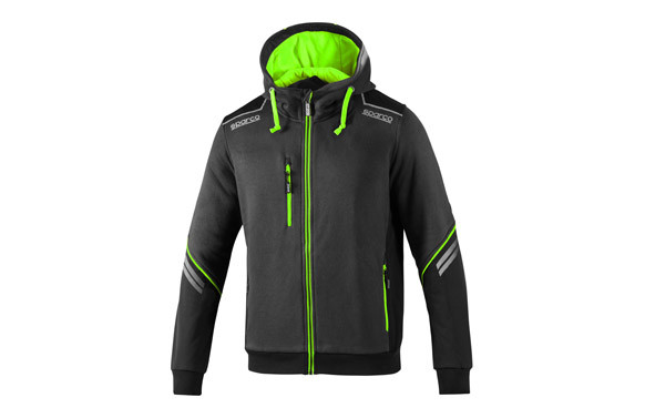 SUDADERA TECNICA GRIS / VERDE FLUOR TALLA L