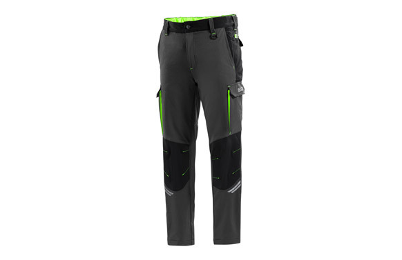 PANTALON TECNICO 240 GR GRIS / VERDE FLUOR TALLA M