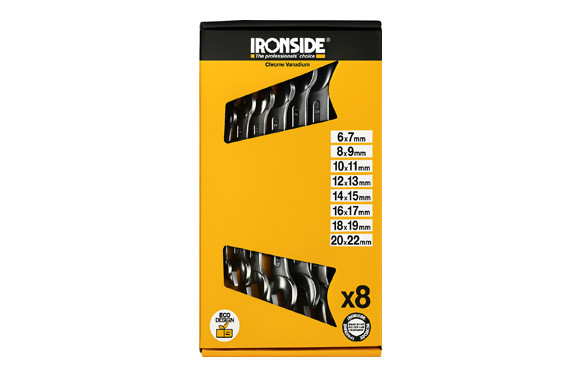 JUEGO LLAVES BOCA DOBLE 8 PIEZAS DE 6X7 A 20X22MM