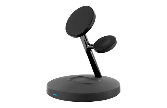 CARGADOR 3 EN 1 CON SOPORTE NEGRO