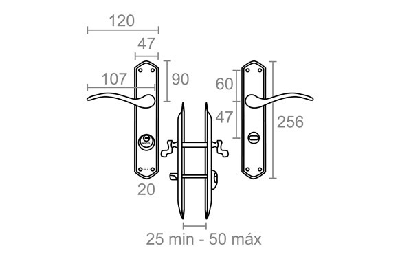 MANILLA CONDENA JUEGO 47MM IZQUIERDA LATONADO 202