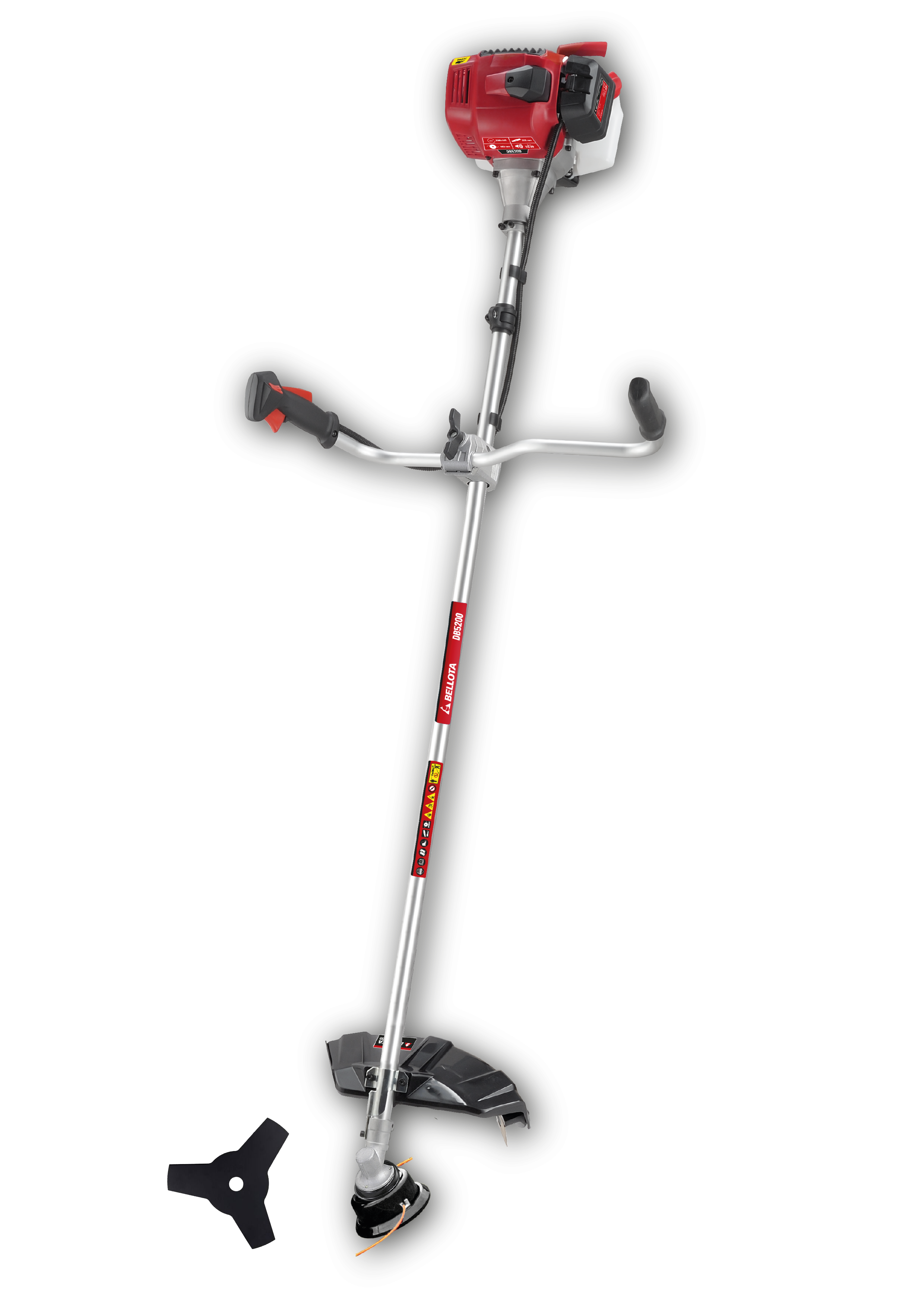 DESBROZADORA GASOLINA MOTOR 51,7CC CON CABEZAL AUTOMATICO Y DISCO. Ø DE CORTE 46 CM.