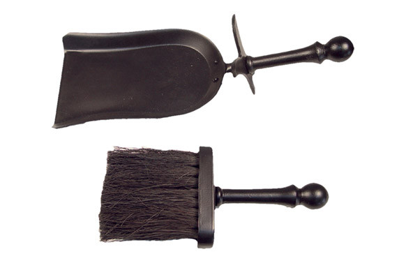 JUEGO CHIMENEA ESCOBILLA Y PALA NEGRO