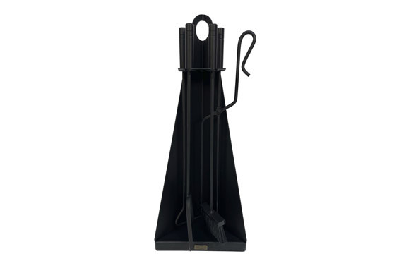 JUEGO CHIMENEA PIRAMIDE 4 PIEZAS NEGRO
