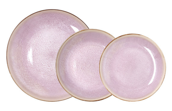 VAJILLA 12 PZAS PORCELANA LANAI  ROSA