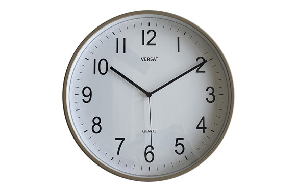 RELOJ DE PARED REDONDO 30CM GRIS CLARO