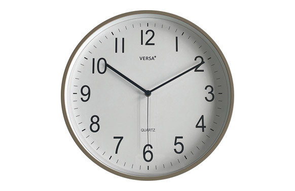RELOJ DE PARED REDONDO 35CM GRIS CLARO