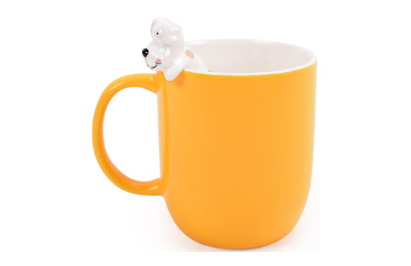 MUG CERAMICA PERRO AMARILLO 0,39L