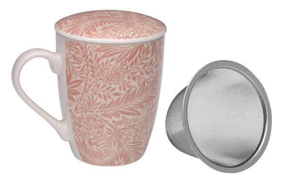 TAZA INFUSION ROSA CON TAPA 0,35L 8,5X8,5X10,2CM