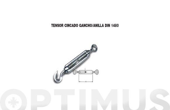 TENSOR GANCHO ANILLA DIN 1480 CINCADO M 6-75 KG 50UDS