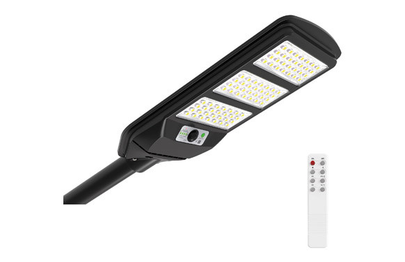 FAROLA SOLAR INDUSTRIAL NEGRO SENSOR PIR 12W 1500LM 6500K IP54