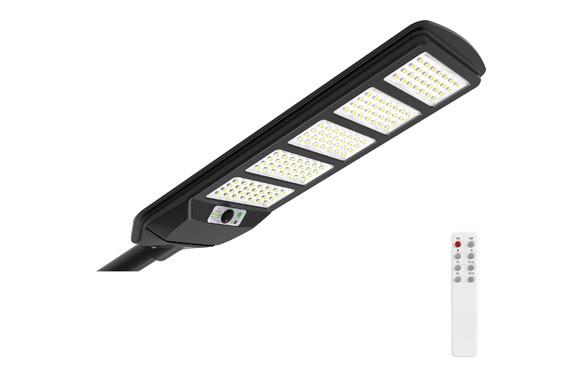 FAROLA SOLAR INDUSTRIAL NEGRO SENSOR PIR 20W 3000LM 6500K IP54