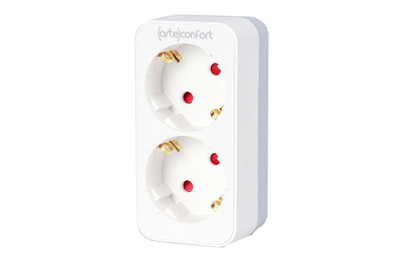 LADRON UNO A D.OS SIN INTERRUPTOR BLANCO 16A 250V IP20